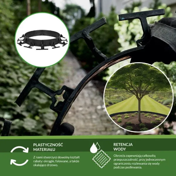 Baner informacyjny o obrzeżach ogrodowych