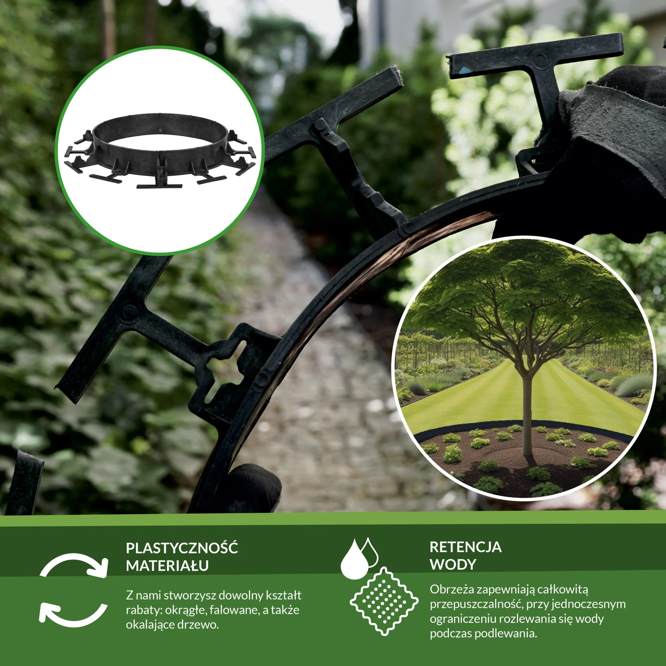 Baner informacyjny o obrzeżach ogrodowych