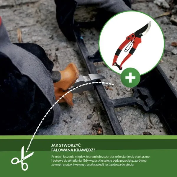 Baner informacyjny o obrzeżach ogrodowych