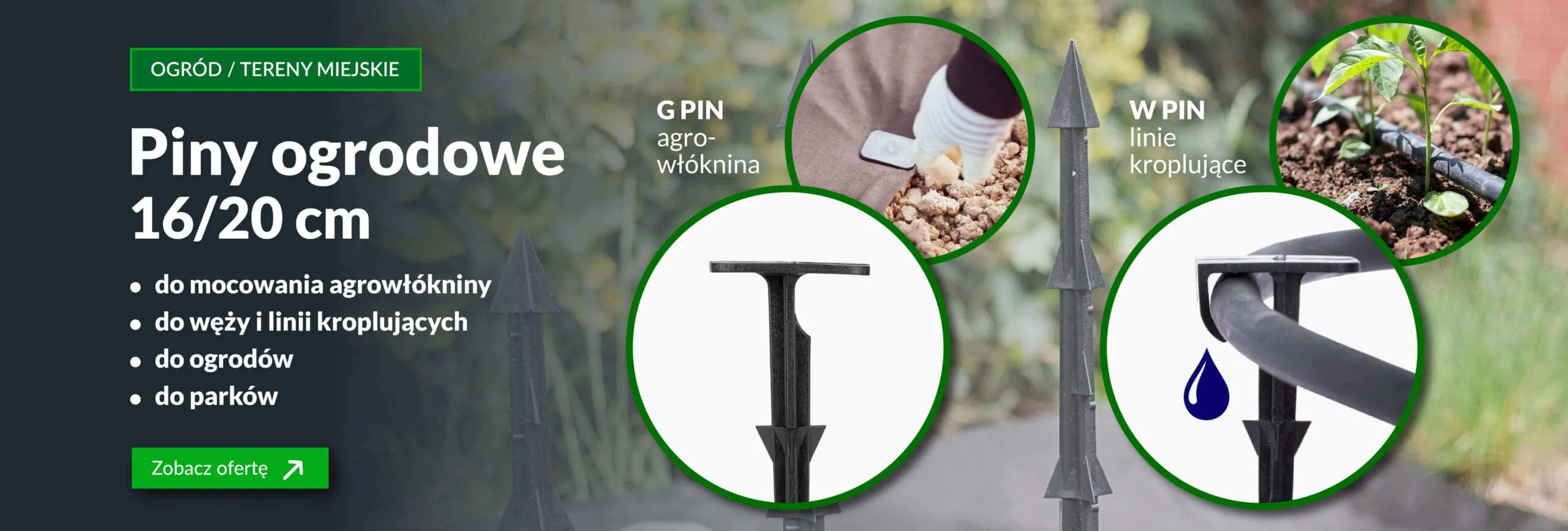 Baner reklamowy - piny ogrodowe