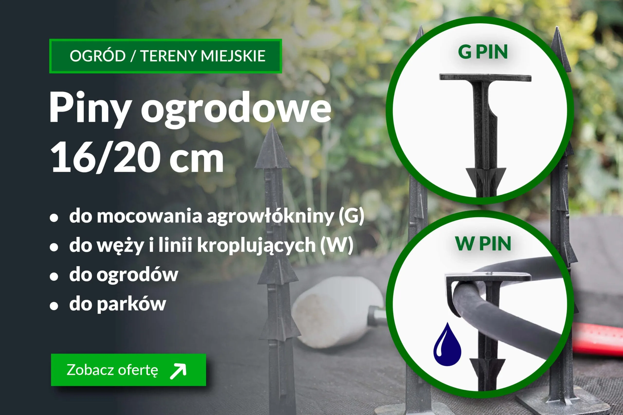 Baner reklamowy piny ogrodowe