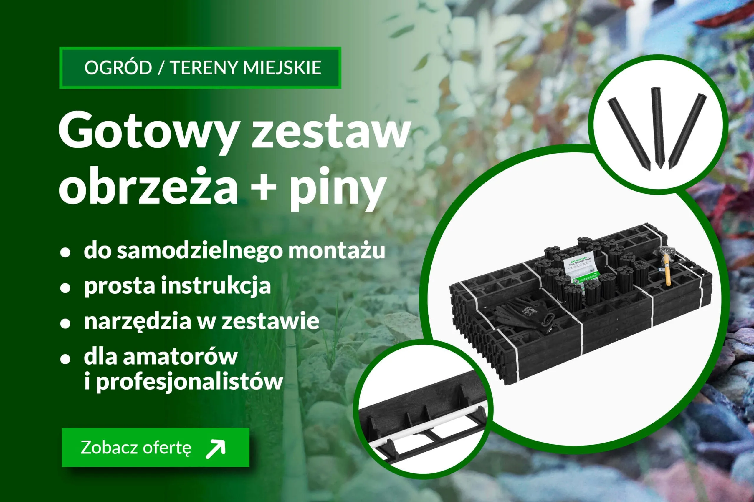 Baner reklamowy gotowe zestawy obrzeży